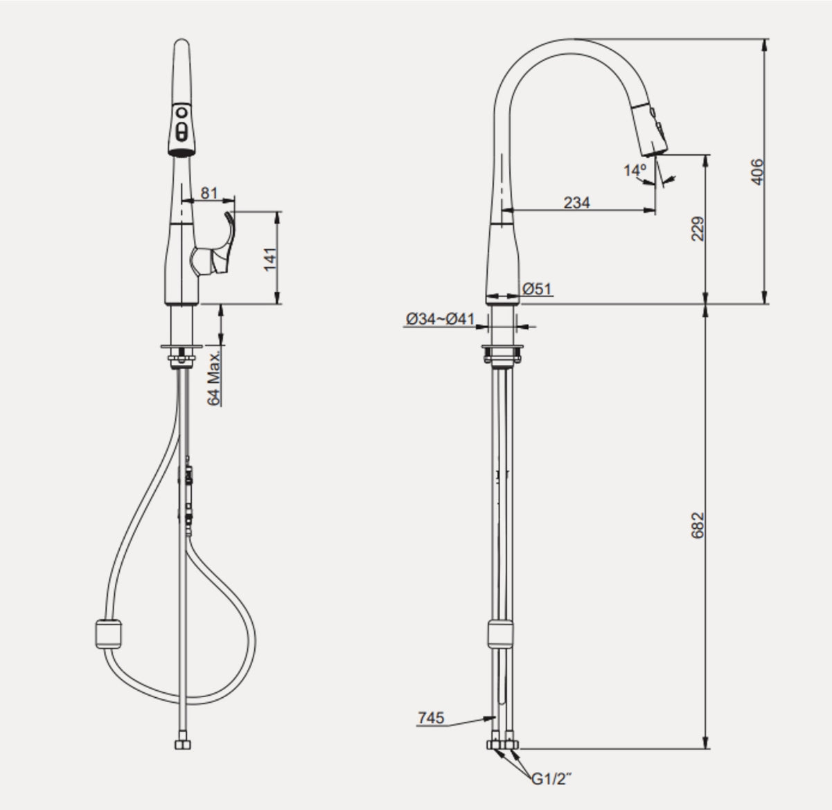 Kohler Simplice Pulldown Kitchen Mixer Matte Black (596T-4E-BL)