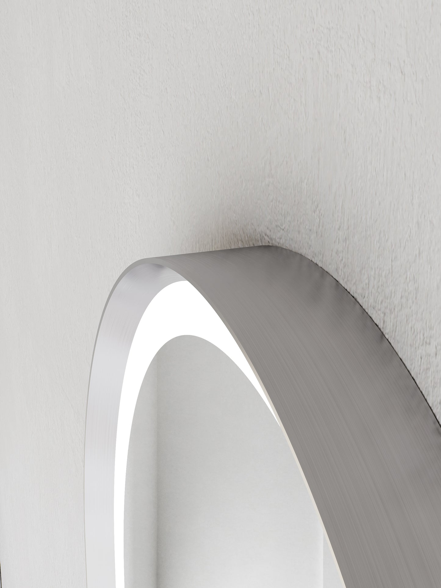 KB Modena Oval LED Frosted Mirror W450*H900*D43mm Brushed Nickel (KB-OVAL-AF4590-BN)
