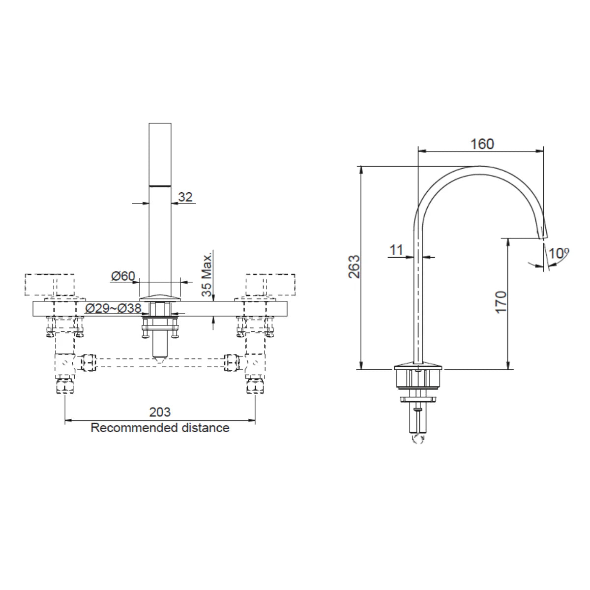 Kohler Components Hob Basin Spout Chrome (77968T-ND-CP)