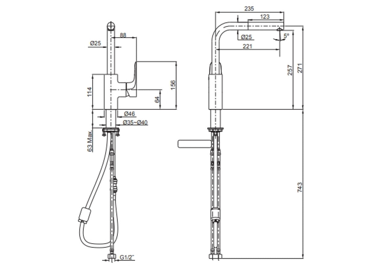 Kohler Aleo Pull-Out Kitchen Faucet Matte Black (99175T-4E-BL)