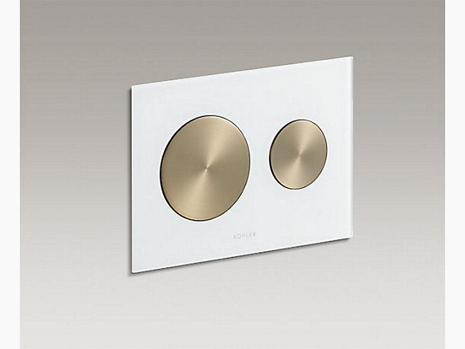Skim Pneumatic In-Wall Tank Face plate in white glass