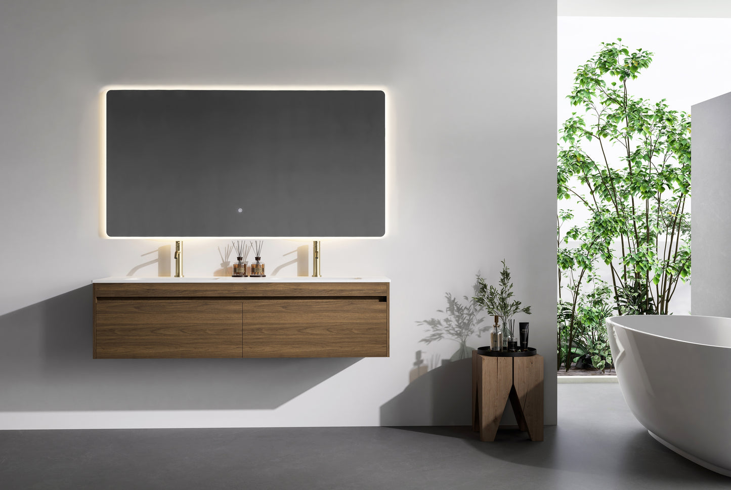 Nora Verona Rectangle Backlit LED Mirror with Demister (JM-RECT-1575BL)