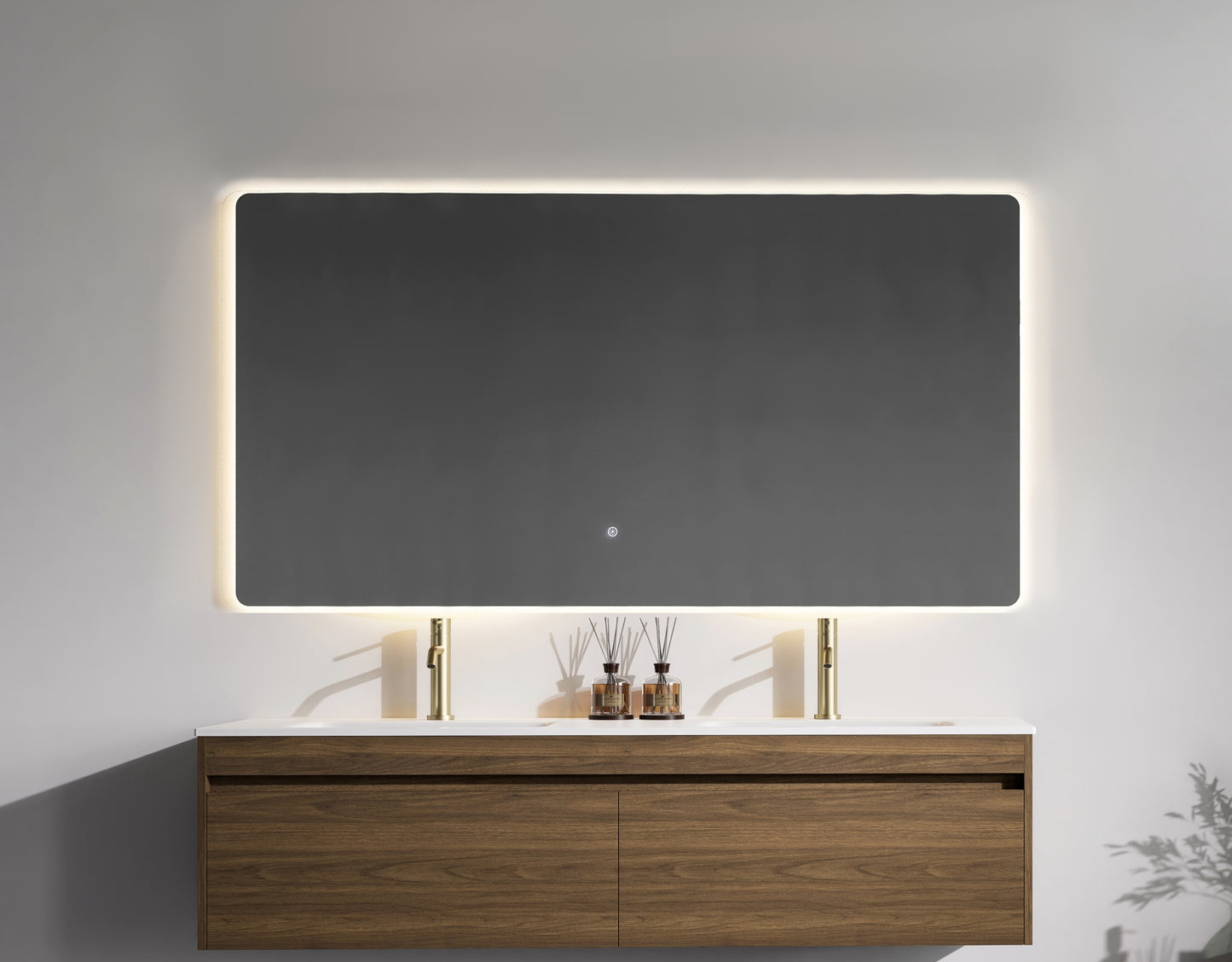 Nora Verona Rectangle Backlit LED Mirror with Demister (JM-RECT-1575BL)