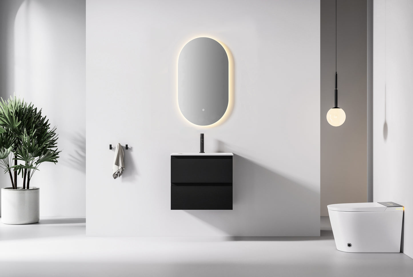 Nora Verona Oval Backlit LED Mirror with Demister (JM-OVAL-4080BL)