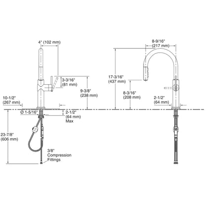 Kohler Crue Pull- Down Kitchen Faucet Vibrant Stainless (22972T-4E-VS)