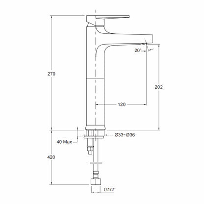 Kohler Taut Tall Basin Mixer Chrome (74026T-B4ND-CP)