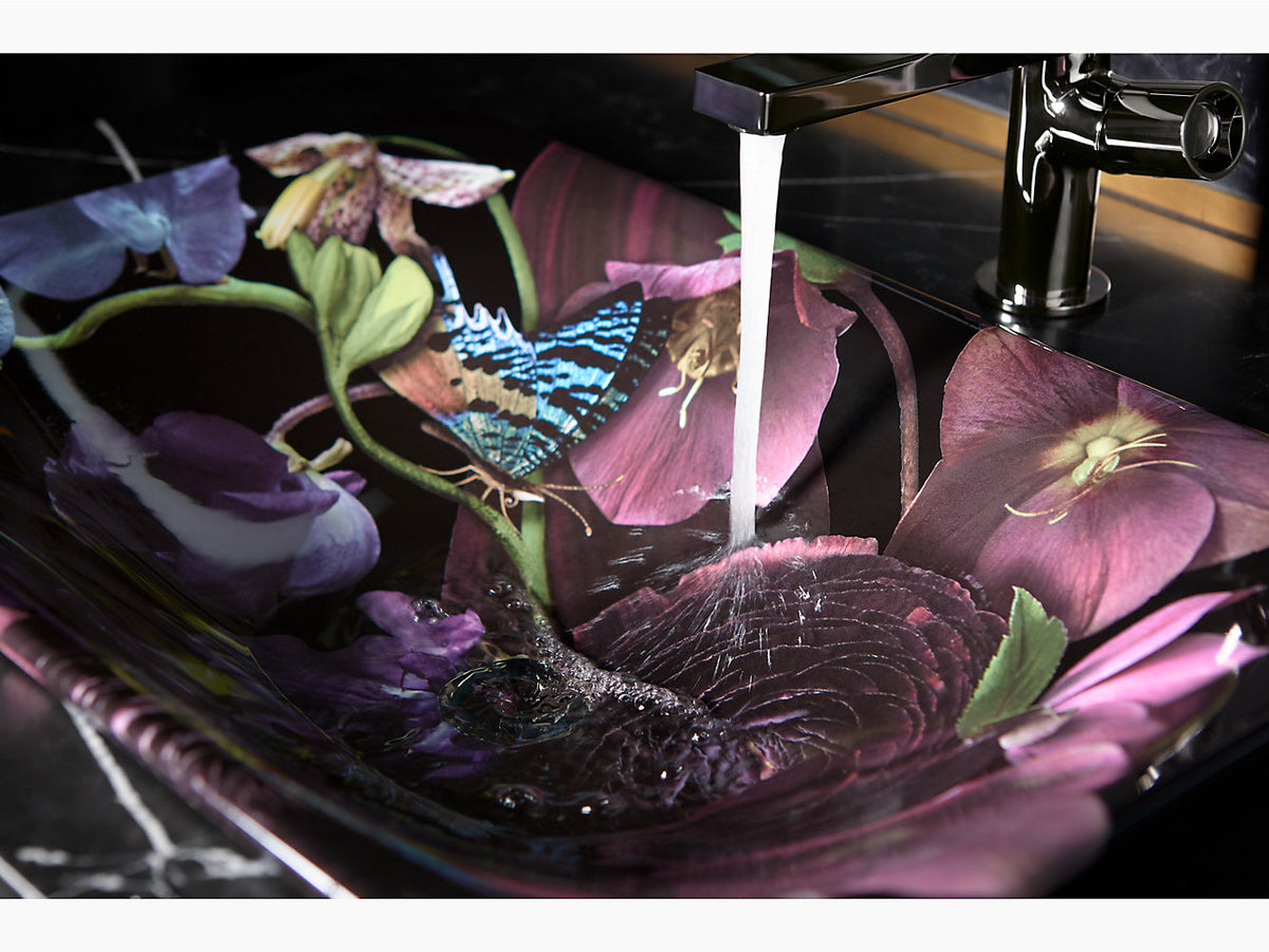Kohler Dutchmaster Rectangular Vessel Basin Midnight Floral (30334-DM2-0)