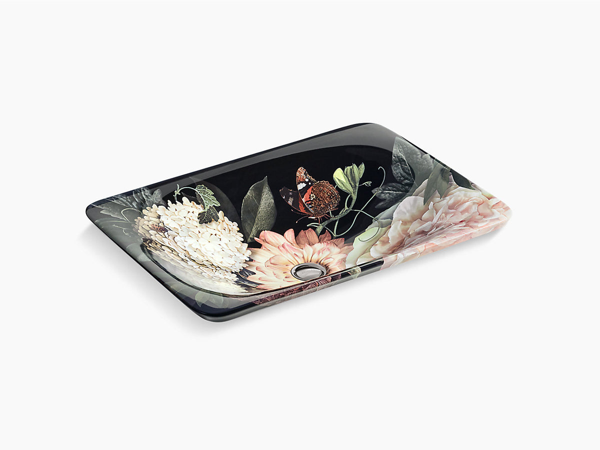 Kohler Dutchmaster Rectangular Vessel Basin Blush Floral (30334-DM1-0)