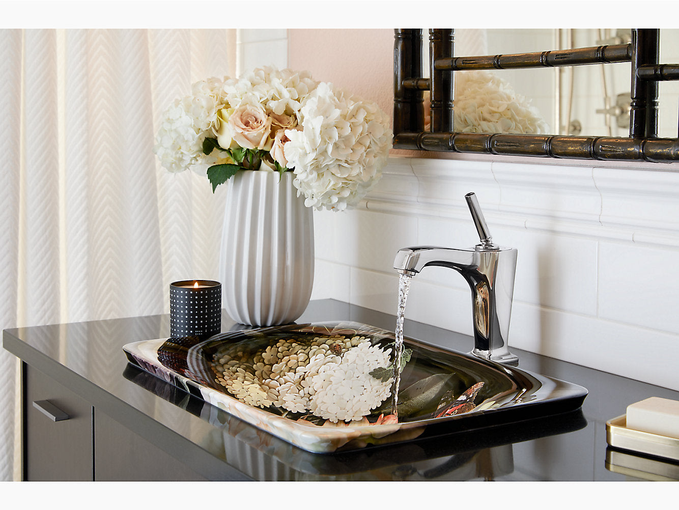 Kohler Dutchmaster Rectangular Vessel Basin Blush Floral (30334-DM1-0)