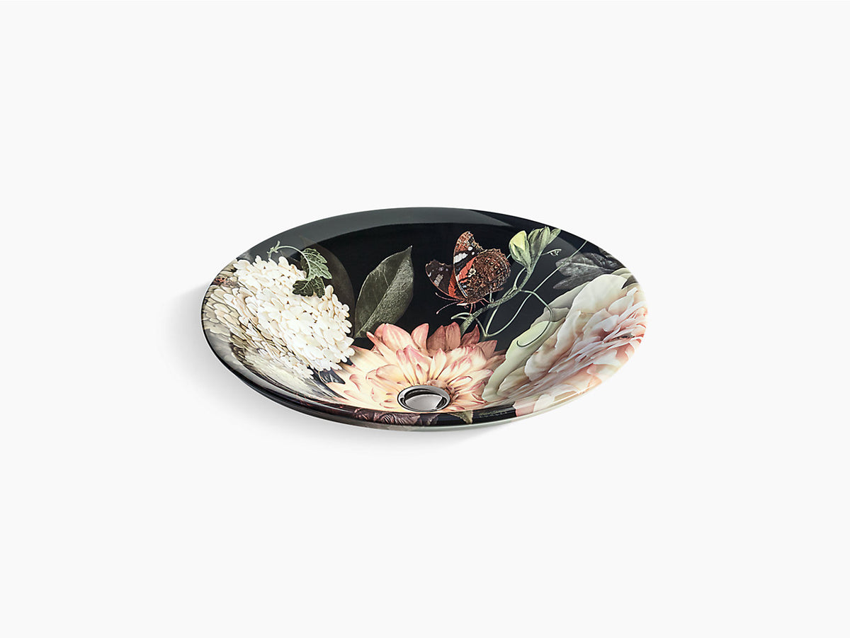 Kohler Dutchmaster Round Vessel Basin Blush Floral (30333-DM1-0)