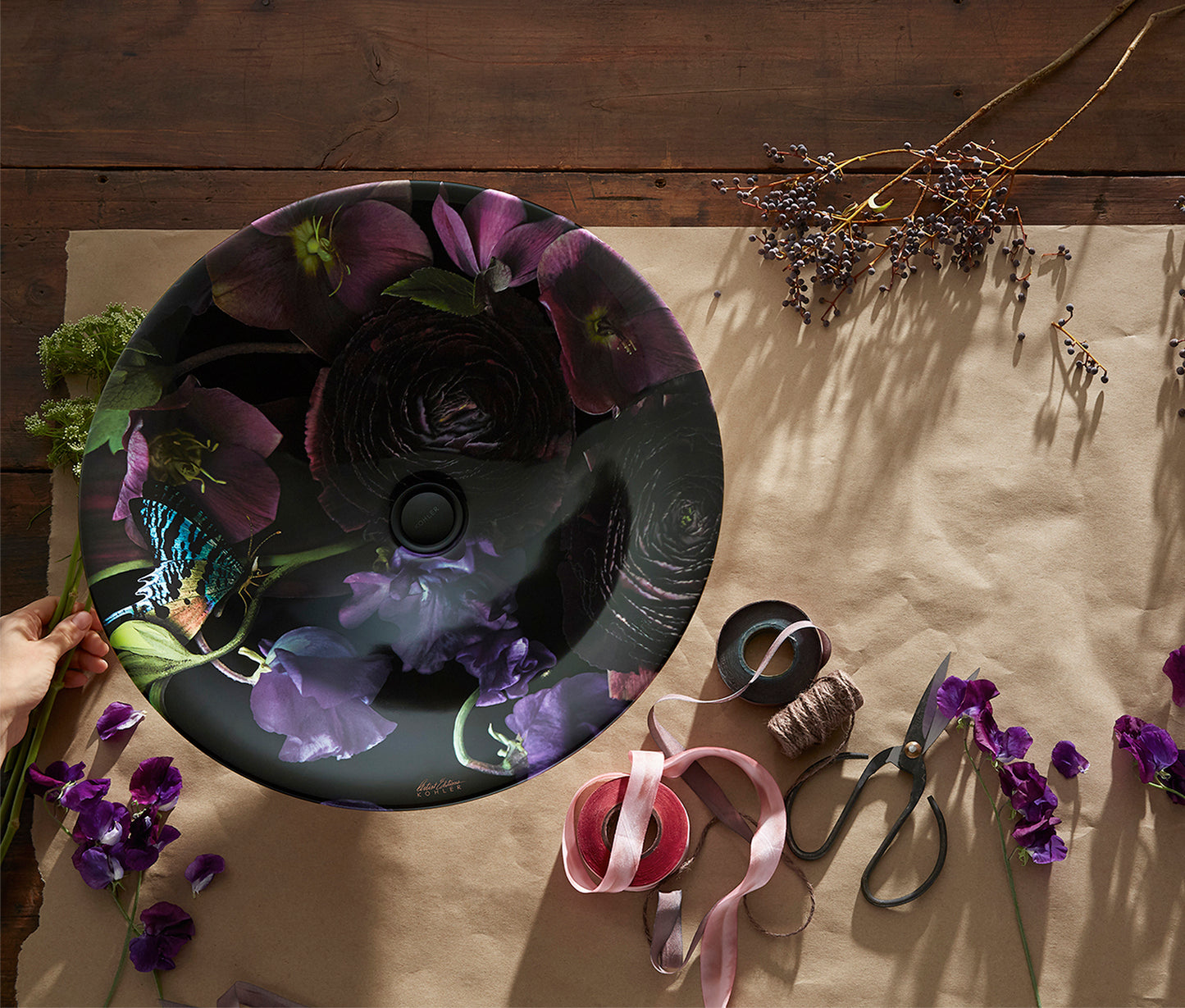 Kohler Dutchmaster Round Vessel Basin Midnight Floral (30333-DM2-0)