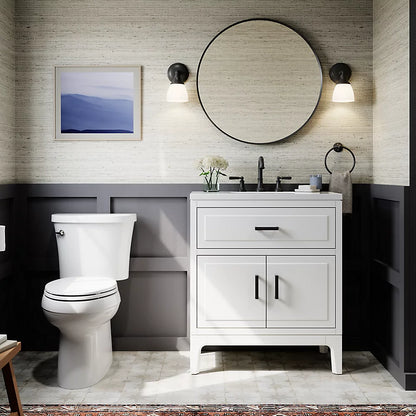 Kohler Essential Round Decorative Mirror 28" Matte Black (26050-BLL)