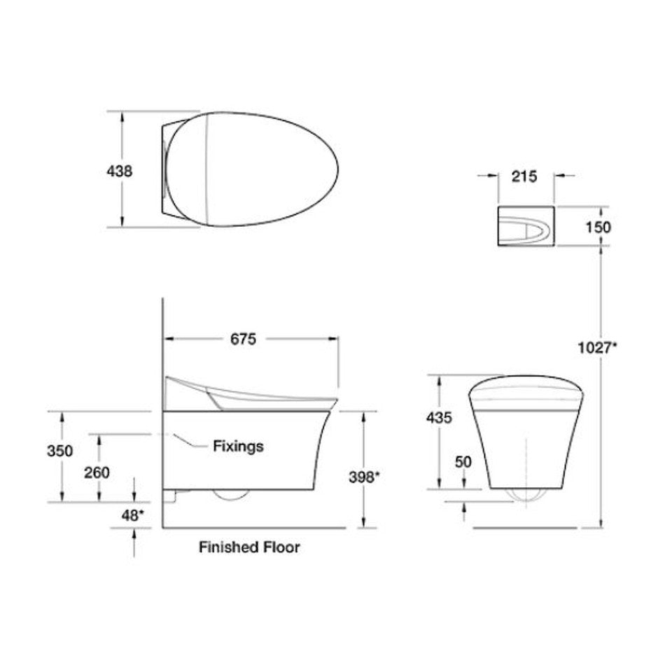 Kohler Veil Intelligent Wall Hung Toilet (5402A-0)