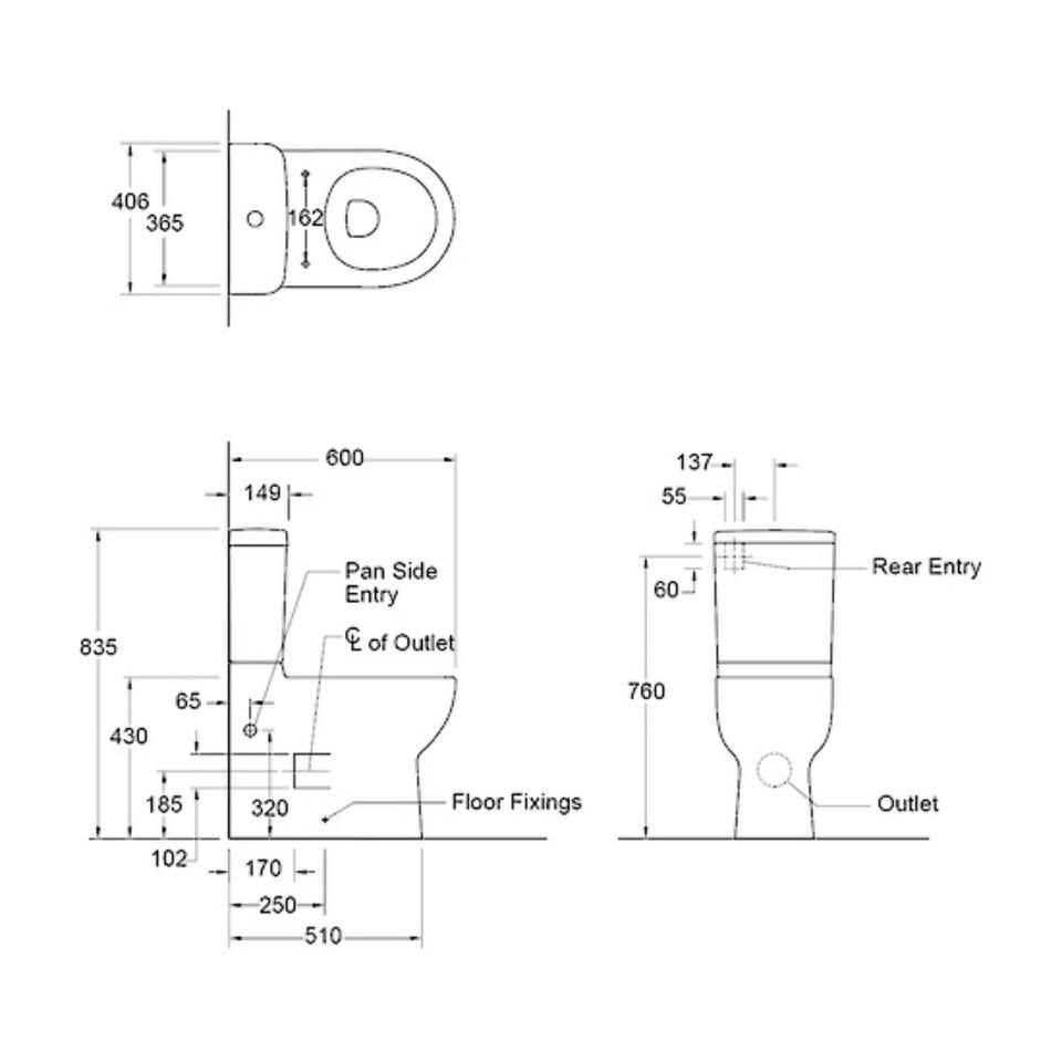 Kohler Reach Back To Wall Toilet Suite - Rear or Side Entry (77303A-0)