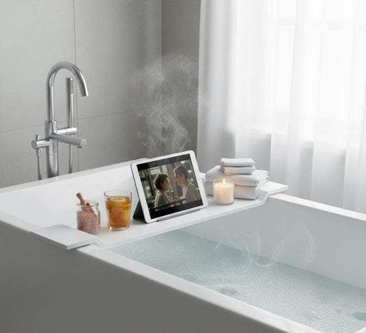 Nora Venezia Solid Surface Bath Shelf Matt White (SA08)