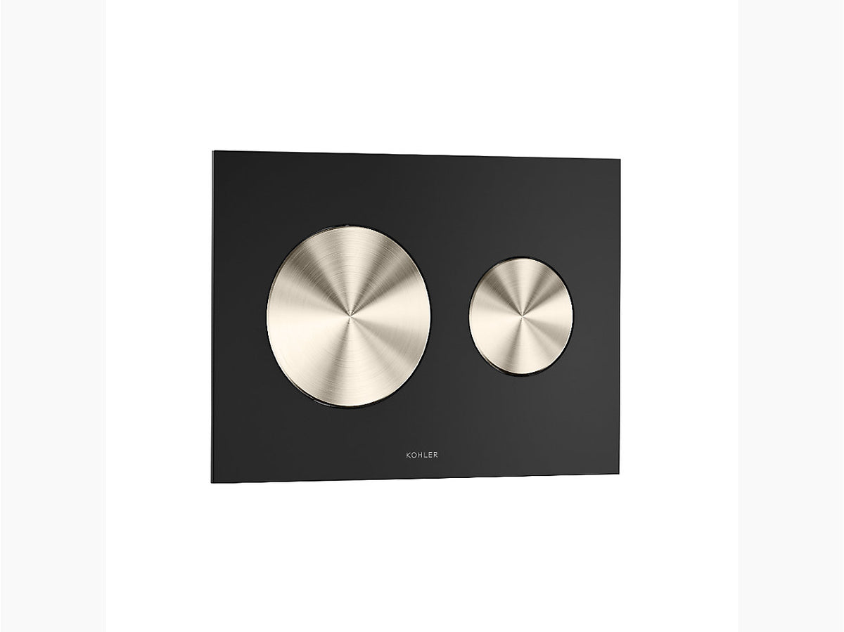 Skim Pneumatic In-Wall Tank Face plate in black glass