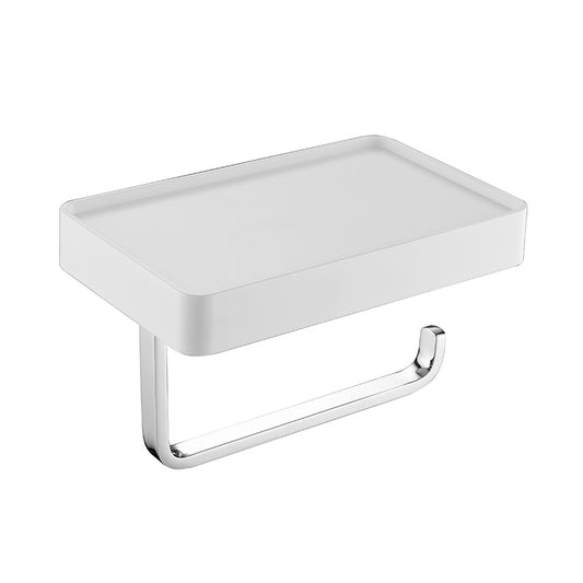 Nora Torino Toilet Roll Holder White Shelf (ZTPH01CW)