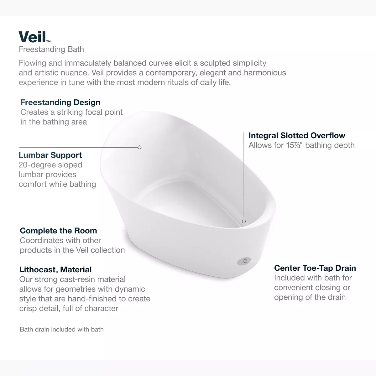 Veil™  Freestanding Bath