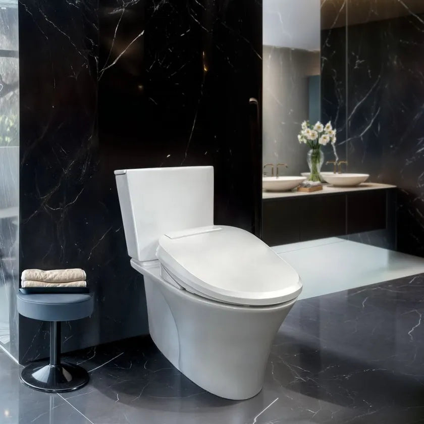 Veil 2pc BTW Toilet with  Kohler Bidet Seat C3-255 - Top Inlet Only - 23624A-C3