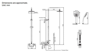Kohler Aleo Dual Shower Column Polished Chrome (97826T-4E-CP)