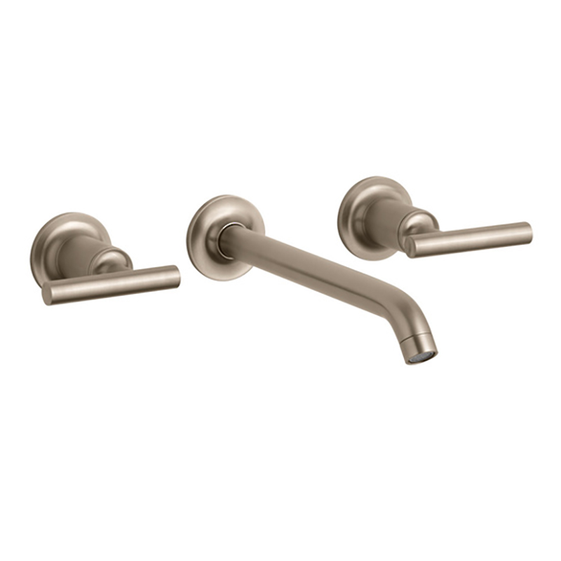 Purist Wall Mount Basin Set with 210mm Spout-Brushed Bronze