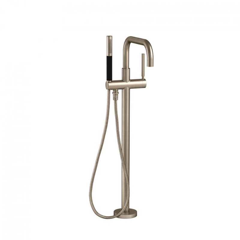 Purist Floor Mount Bath Filler with Mounting Plate-Brushed Bronze
