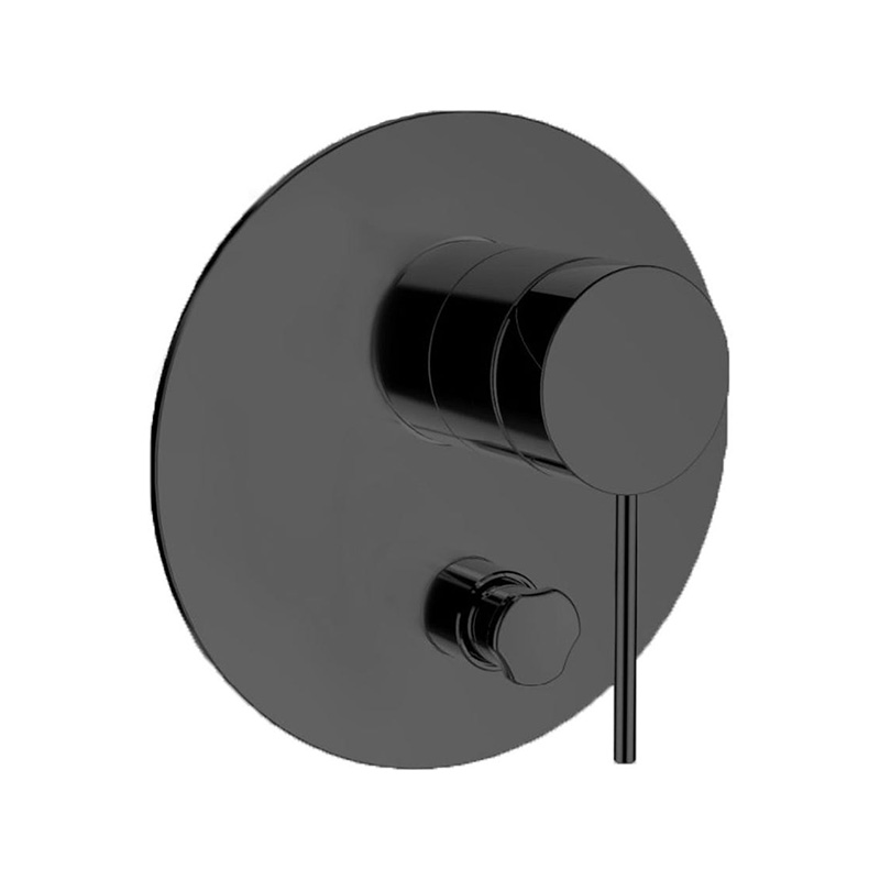 Components Shower/Bath Mixer with Diverter Thin Trim Pin Handle-Matte Black