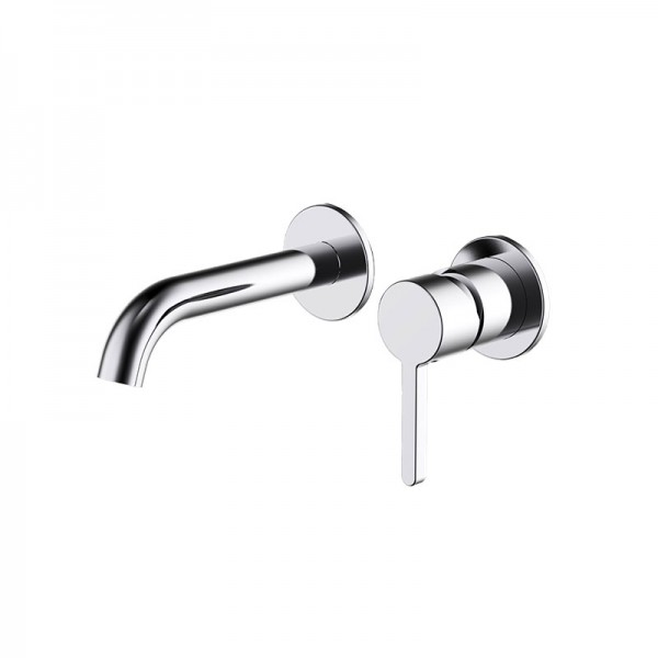 Studio Gooseneck Wall Mount Basin Mixer-Pin Lever chrome